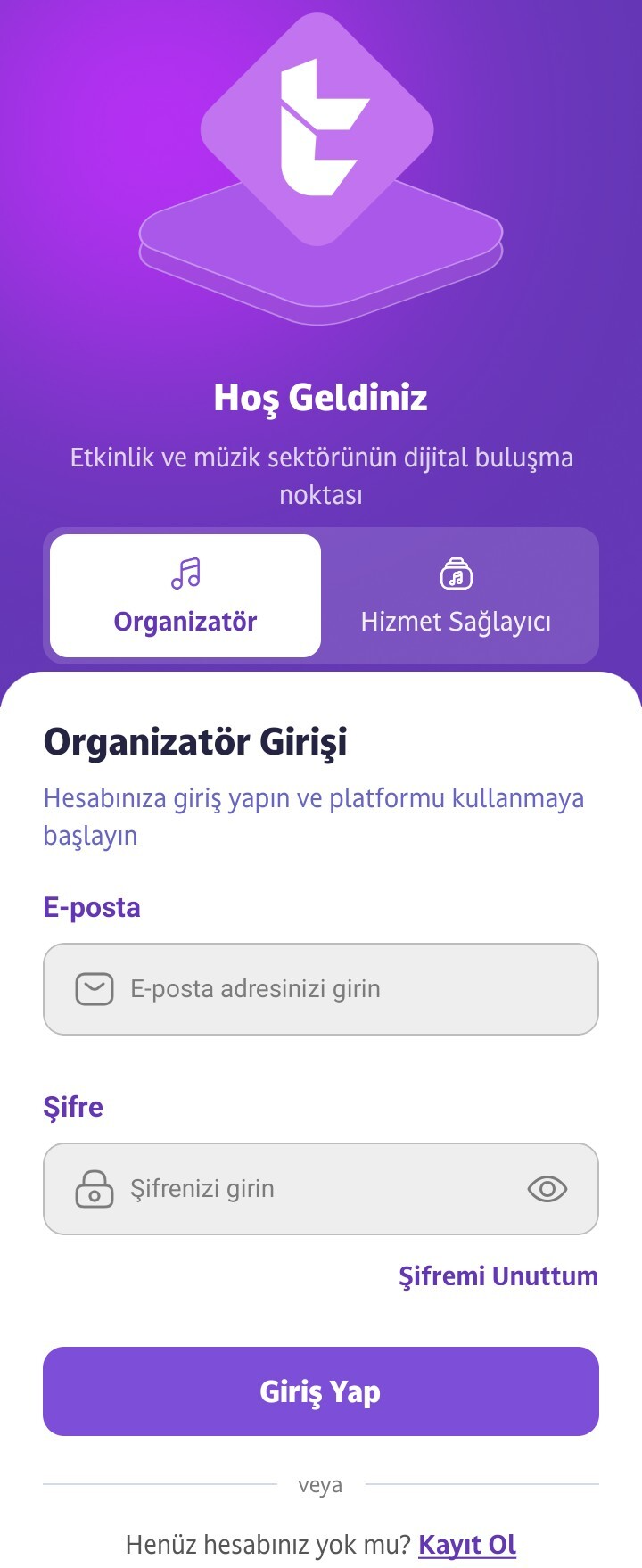Giriş ekranı
